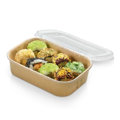 Karton/PLA / natur, Transportbakke, 173x120x40mm, 500ml, FSC MIX CREDIT - 50 stk pk