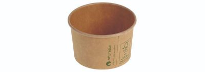 Isbæger Kraft karton/PLA, 120ml / 3oz, Ø75x45mm, logoprintet, brun - FSC MIX CREDIT - 50 stk pk* / 20 pk karton*