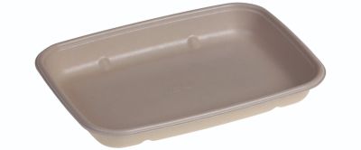 Bakke biocoated sukkerrørsfiber, 600ml, 230x165x30mm, natur - 100 stk pk / 3 pk karton