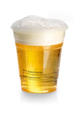 Glas PLA 3dl, Ø 96mm "Øl", printet SUP DK, glasklar - 50 stk pk* / 24 pk karton*