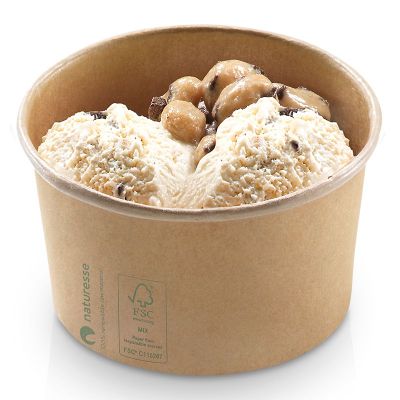 Isbæger Kraft karton, 360ml / 12oz, Ø105x60mm, IKKE plastic lamineret, brun - FSC MIX CREDIT - 50 stk pk* / 10 pk karton*