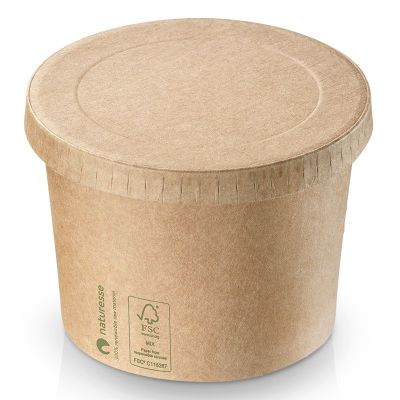 Isbæger Kraft karton, 440ml / 16oz, Ø105x75mm, IKKE plastic lamineret, brun - FSC MIX CREDIT - 50 stk pk* / 10 pk karton*