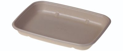 Bakke HD biocoated PFAS-free sukkerrørsfiber, 600ml, 230x165x30mm, natur - 100 stk pk / 3 pk karton