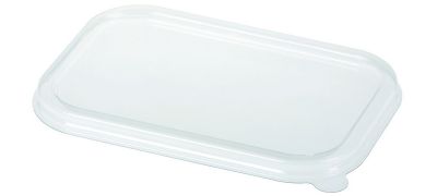 Låg PLA, 205x130mm m antidug, til menu bakke, glasklar - 65 stk pk / 8 pk karton
