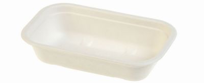 Menu bakke biocoated sukkerrørsfiber, 500ml, 205x130x45mm, hvid - 125 stk pk / 4 pk karton