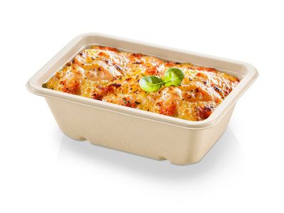 Menu bakke biocoated sukkerrørsfiber, 620ml, 175x125x55mm, natur - 50 stk pk / 6 pk karton