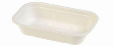 Menu bakke biocoated sukkerrørsfiber, 650ml, 205x130x56mm, hvid - 125 stk pk / 4 pk karton